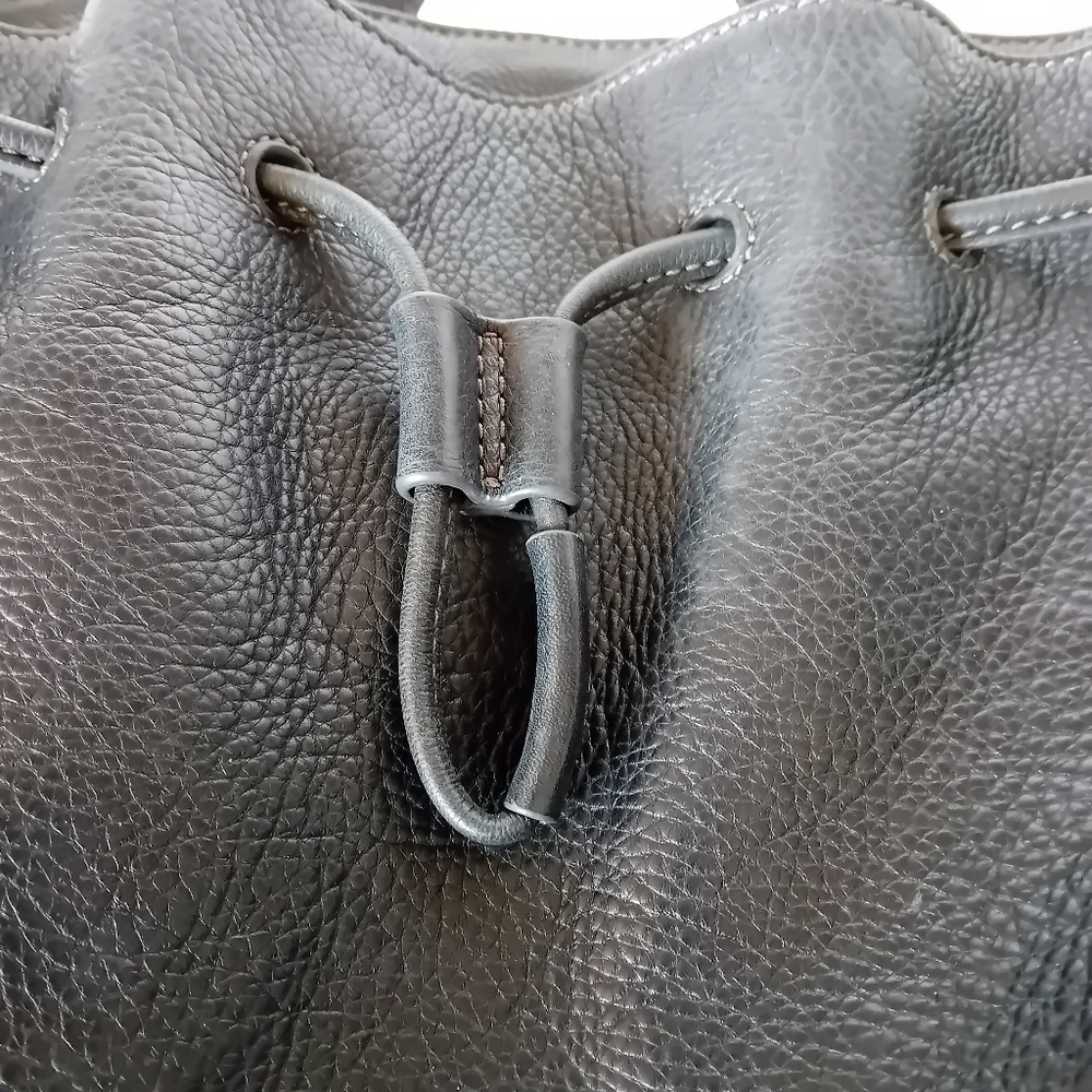 Fossil Black Leather Drawstring Backpack - Picture 13 of 16